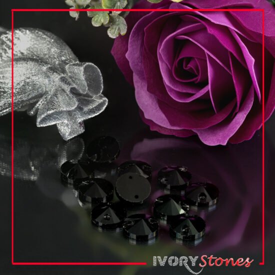 Diamond Collection Black Round Sewing Crystals