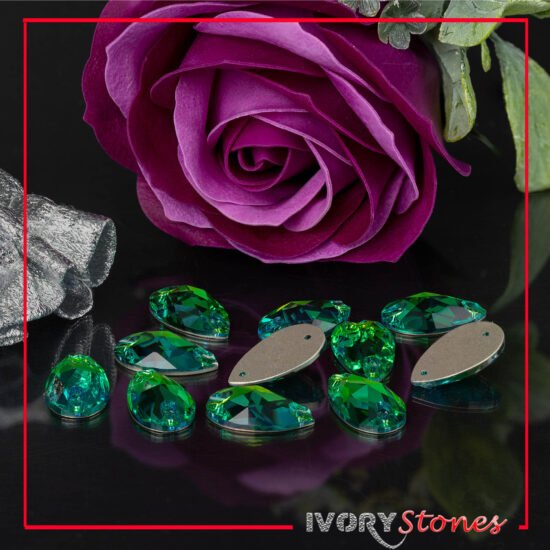 Diamond Collection Light Green Tear Sewing Crystals