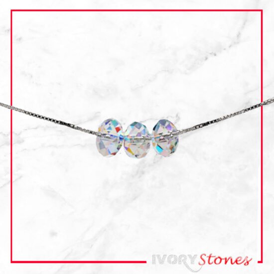 IvoryStone 3Oval Crystal AB Necklace.
