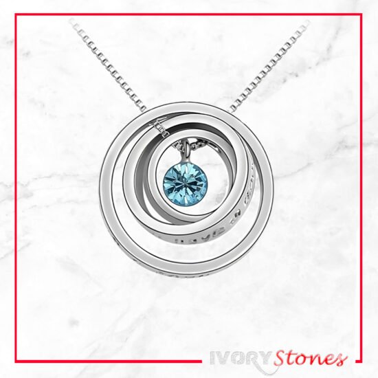 IvoryStone Round Crystal Acua In Circles Necklace.