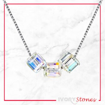 IvoryStone Qubes AB Crystal Necklace.