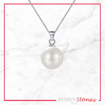 IvoryStone White Crystal Pearl Necklace