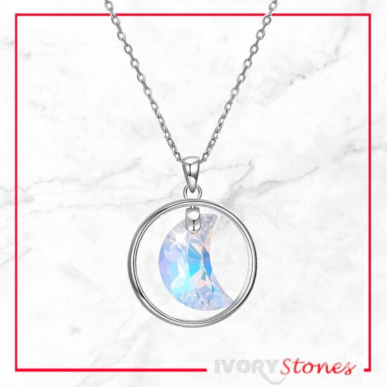 IvoryStone Crystal Lunette AB Necklace