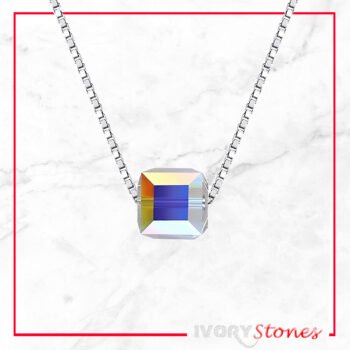 IvoryStone Cube Crystal Ab Necklace