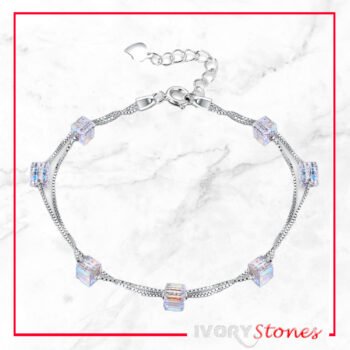 IvoryStone 7 Cube AB Crystal Bracelet