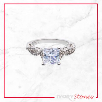 IvoryStone Crystal Clear Square Arizona Ring