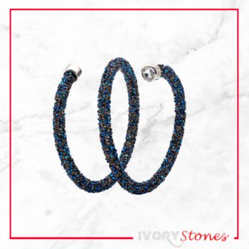 IvoryStone Crystal Blue Wave/Black Bracelet.