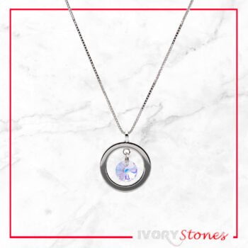 IvoryStone Crystal Silver Ring AB Necklace