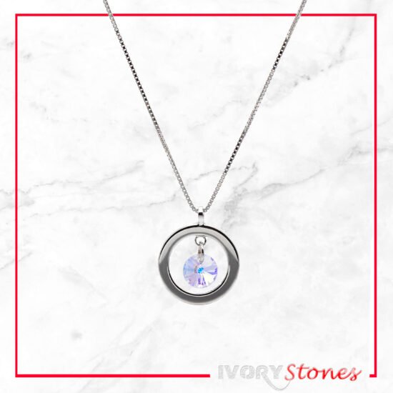 IvoryStone Crystal Silver Ring AB Necklace
