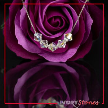 IvoryStone 5 AB Bead Crystal Necklace