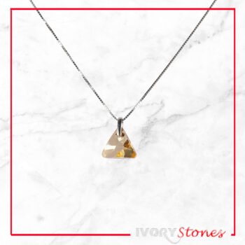 IvoryStone Crystal Triangle Champagne Necklace.