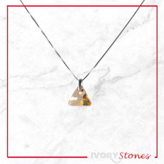 IvoryStone Crystal Triangle Champagne Necklace.
