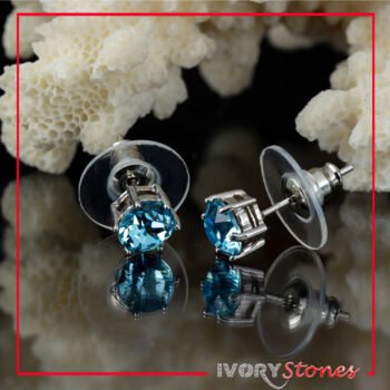 IvoryStone Round Crystal Clear Earrings. •