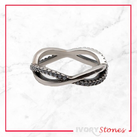 Ivorystone Crystal Clear Wave Double Ring.