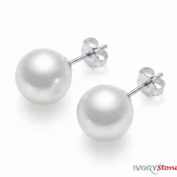 Ivorystone Pink Glass Pearl Earrings.