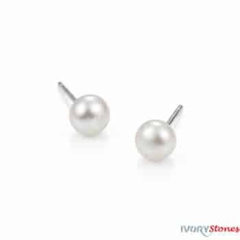 Ivorystone White Freshwater Pearl Earrings.