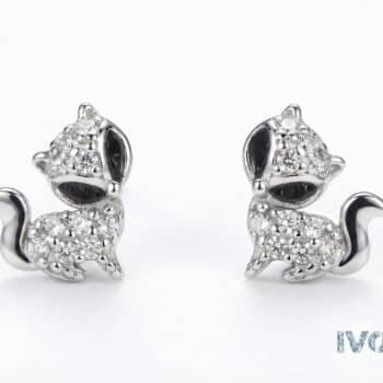 IvoryStone Crystal Cat Earrings.