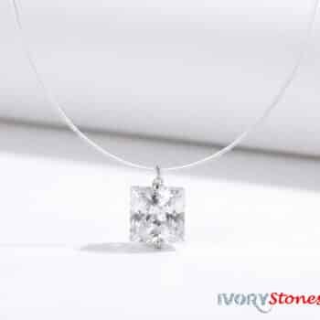 Ivorystones Crystal Square Fishnet Necklace.