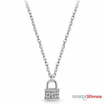 Ivorystones Crystal Lock Necklace.