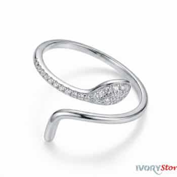 Ivorystones Crystal Snake Ring.